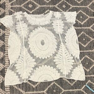 Delicate White Lace Overlay Women's Top